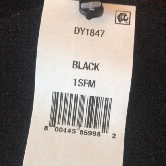 (NWT) DKNY Women's 2 Pc. Black Logo Velvet Flocked Flat Knit Scarf & Beanie Set - Picture 9 of 10